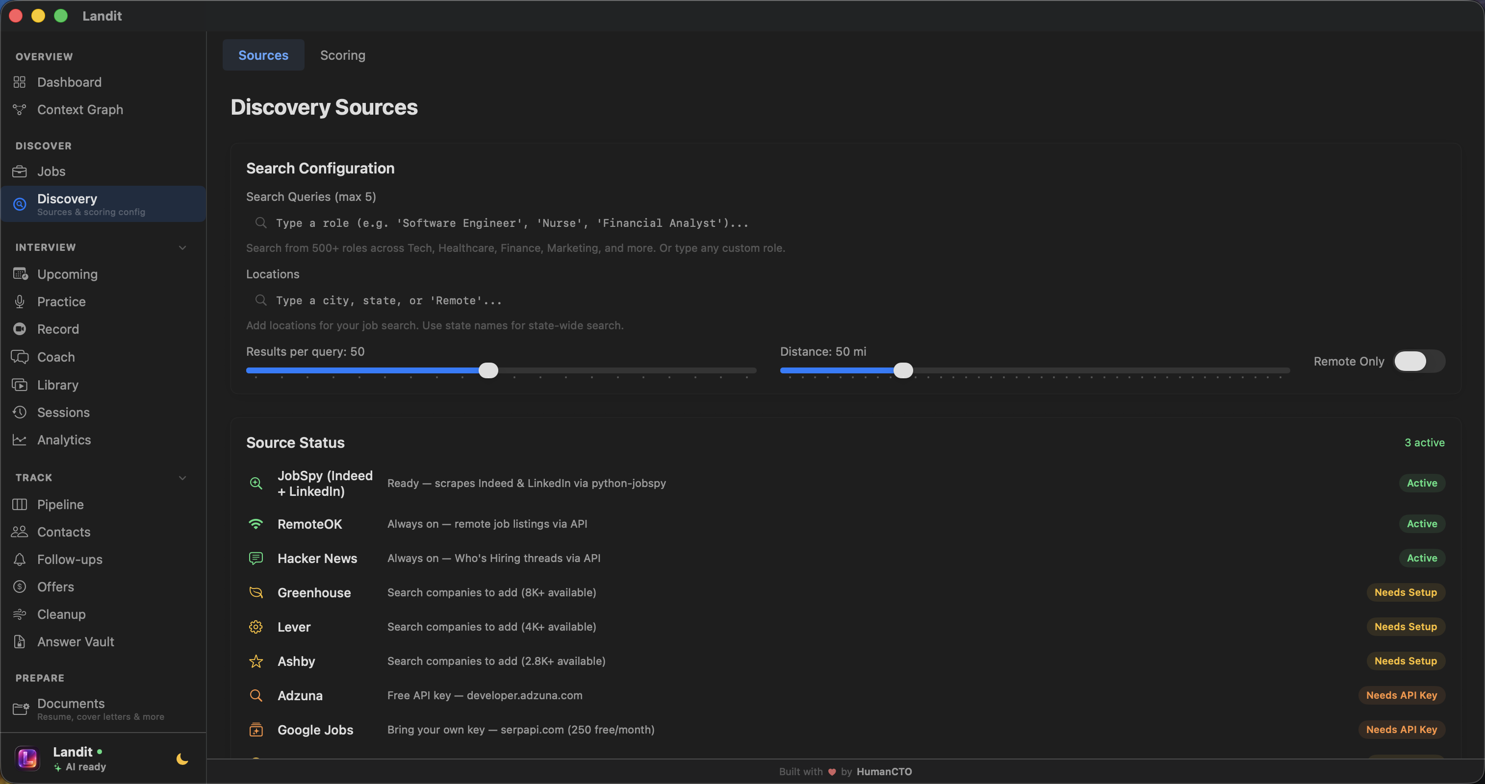 AI-powered job discovery from 7+ sources